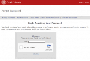 Cornell Employee Login Forgot Password
