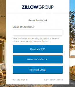 Zillow forgot password
